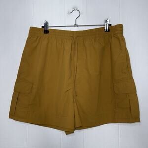 Madewell Women’s Ripstop Pull On Cargo Shorts Mustard Size Large